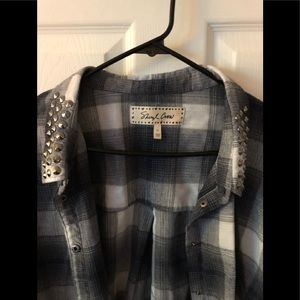 Sheryl Crow Plaid Black/White Flannel, Shacket, Size 2X